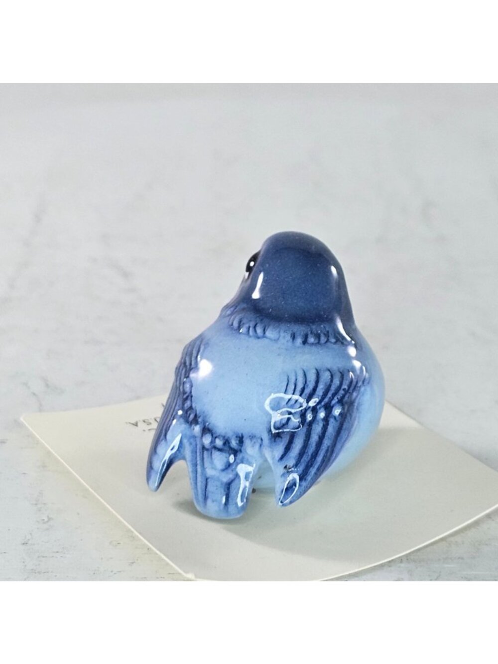 Vintage Hagen Renaker Blue Bird Miniature Figurine On Original Card #167 - Picture 4 of 8